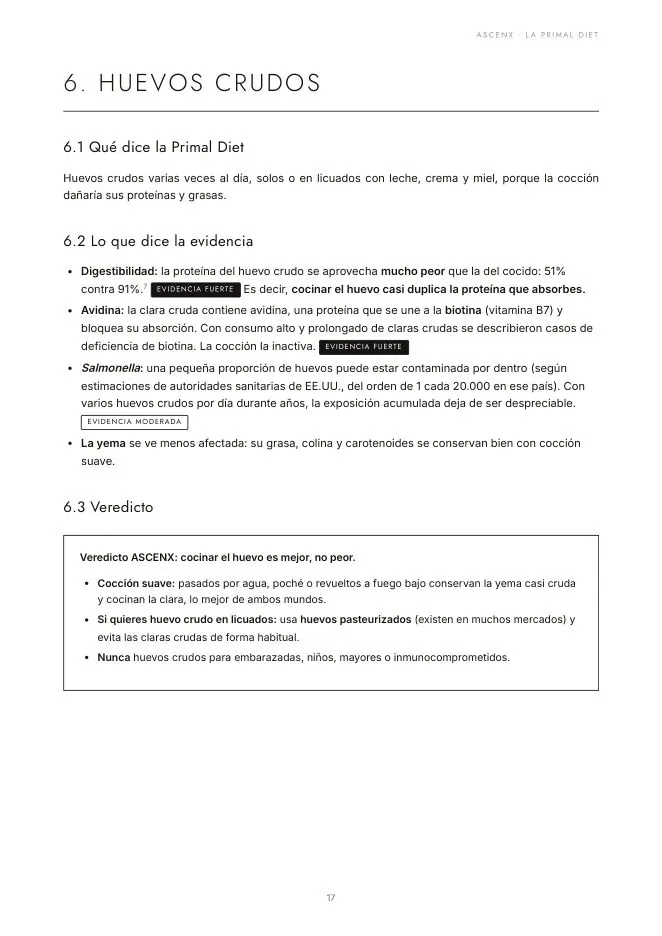 Página interior: análisis con veredicto.